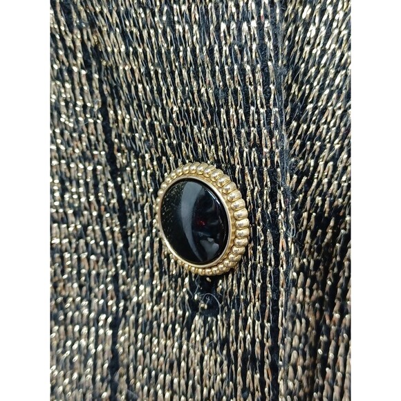 Vtg Womens Gold Metallic Cardigan Sweater Button Front Sz 20W - Picture 3 of 10